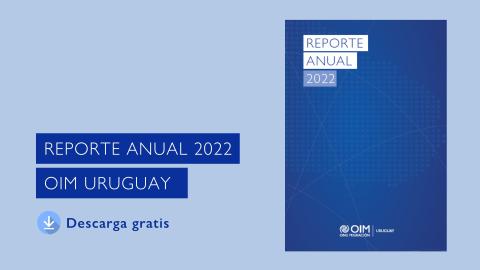 Portada del Reporte Anual 2022 de OIM Uruguay.